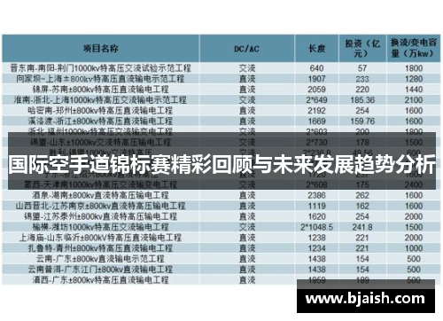 国际空手道锦标赛精彩回顾与未来发展趋势分析